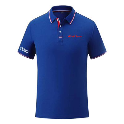 Polo Audi Sport Homme 2022 Col et Bas de Manches Contrasté Coton Homme